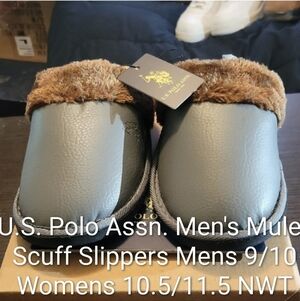 U.S. Polo Assn. Men's Mule/Scuff Slippers Mens 9/10 Womens 10.5/11.5 NWT